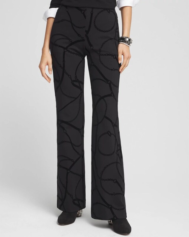Juliet Flocked Trouser Pants - image 1